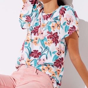 LOFT Tropical Floral “Vintage Soft” Tee
